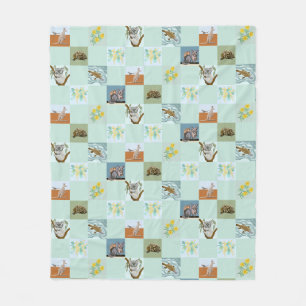 Kanga Koala Schnabeltier Possum und Ameisenigel Fleecedecke