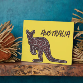Kangaroo Aboriginal Mosaic Tabletop Fotoplatte