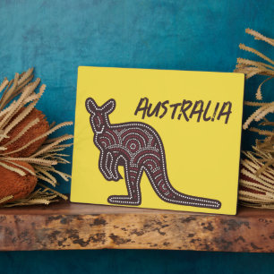 Kangaroo Aboriginal Mosaic Tabletop Fotoplatte
