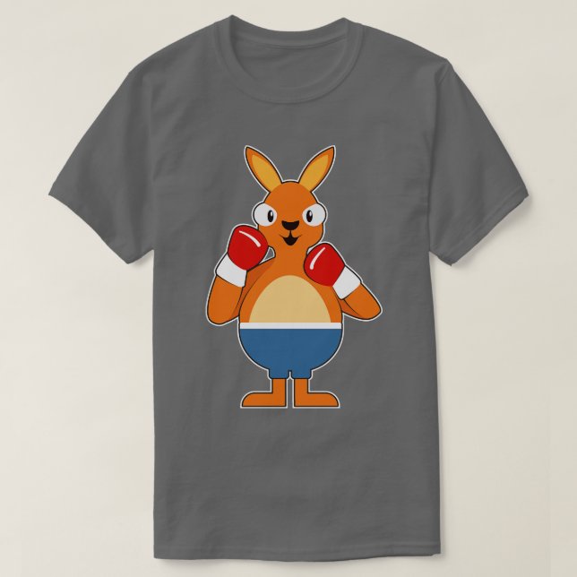 Kangaroo als Boxer mit Boxhandschuhen 1 T-Shirt (Design vorne)
