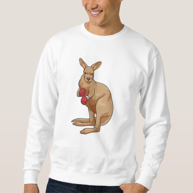 Kangaroo als Boxer mit Boxhandschuhen Sweatshirt (Vorderseite)