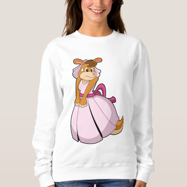 Kangaroo als Braut mit Hochzeitskleid Sweatshirt (Vorderseite)