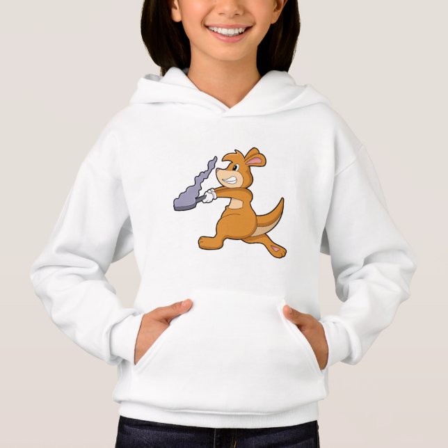 Kangaroo als Koch mit Pan Hoodie (Vorderseite)