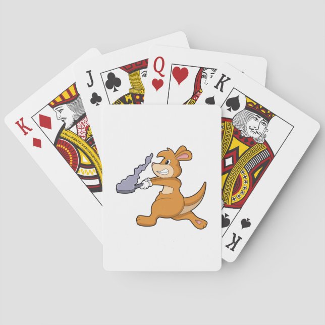 Kangaroo als Koch mit Pan Spielkarten (Rückseite)