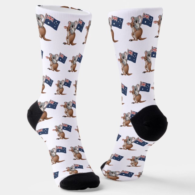 Kangaroo and Koala Socken (Gewinkelt)