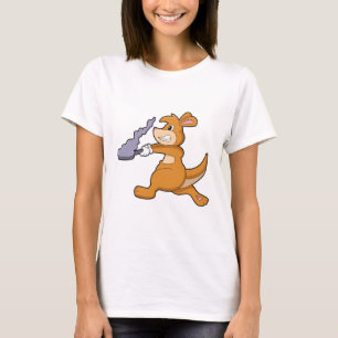 Kangaroo as Cook with Pan T-Shirt