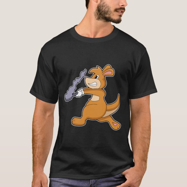 Kangaroo as Cook with Pan T-Shirt (Vorderseite)