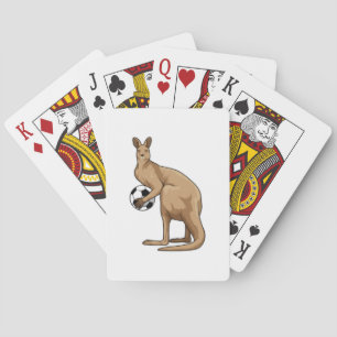 Kangaroo at Soccer Sports Spielkarten