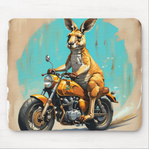 Kangaroo auf Motorrad-Mausrad Mousepad