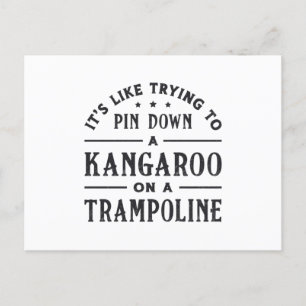 Kangaroo auf Trampolin Gymnastikreise Geschenk Postkarte