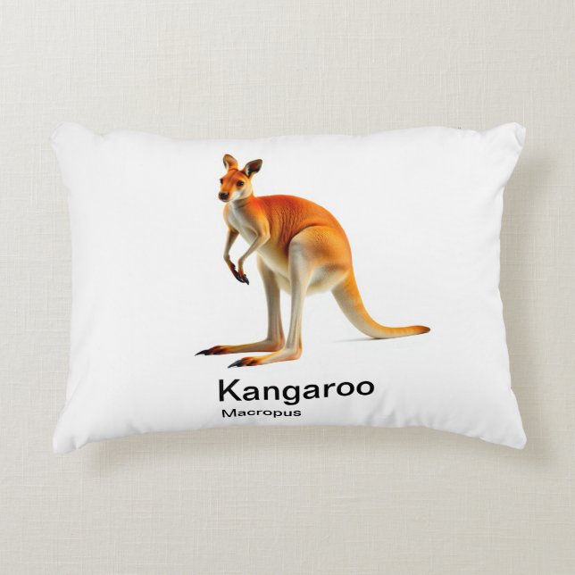 Kangaroo auf weißem Hintergrund Dekokissen (Vorderseite)