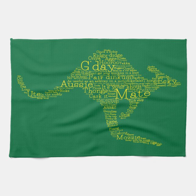 Kangaroo aus australischer Slang Geschirrtuch (Horizontal)