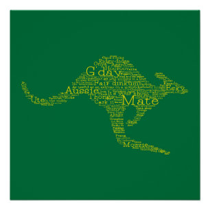 Kangaroo aus australischer Slang Poster