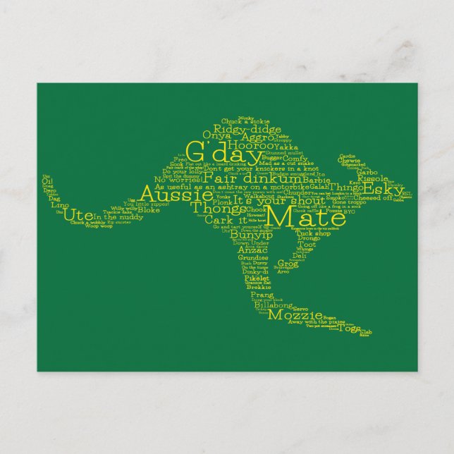 Kangaroo aus australischer Slang Postkarte (Vorderseite)
