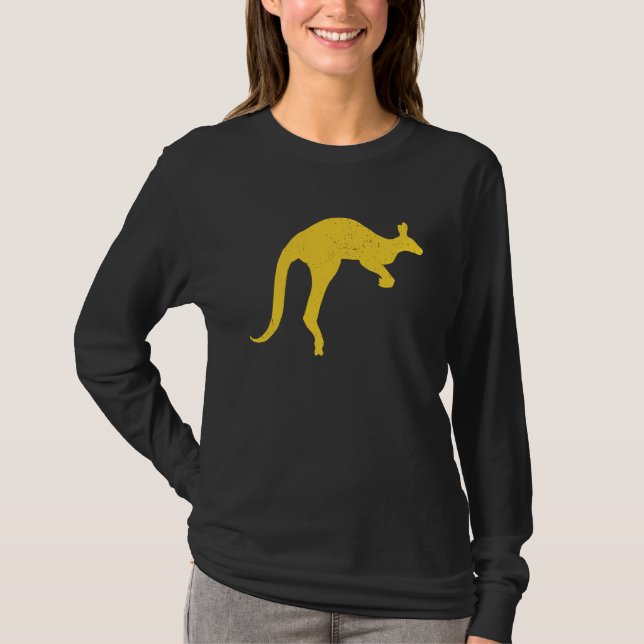Kangaroo Aussie Australia Roo Yellow Kangaroo T-Shirt (Vorderseite)