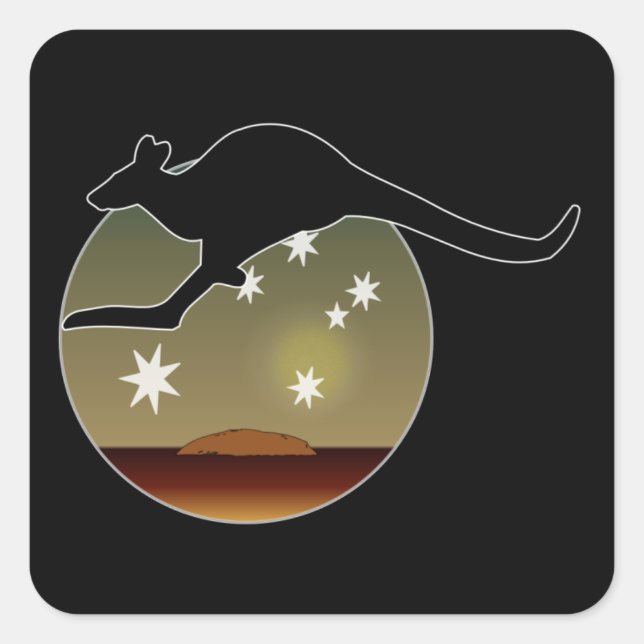 Kangaroo Aussie Icon Stickers (Vorderseite)