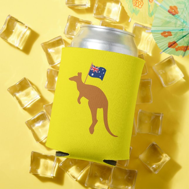 Kangaroo-Australia-Flagge gelb Dosenkühler (In Situ Sommer)