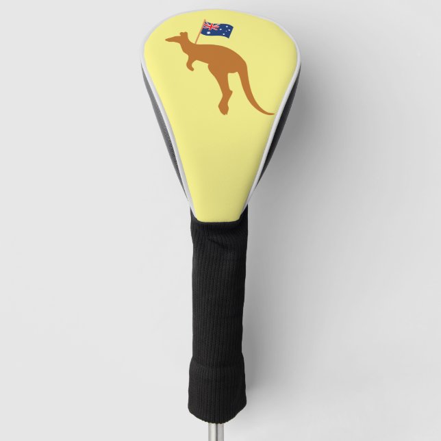 Kangaroo-Australia-Flagge gelb Golf Headcover (Vorderseite)