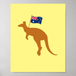 Kangaroo australia-Flagge Poster