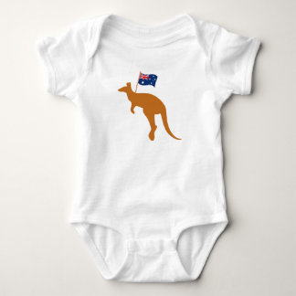 Kangaroo-Australia-Flagge weiß Baby Strampler