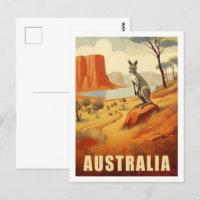 Kangaroo Australien Berühmter Vintage Travel Place