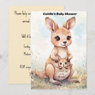 Kangaroo-Baby-Digital-Download-Einladungen Einladung