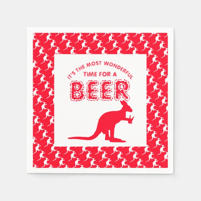 Kangaroo Beer, australisches Weihnachtsgebäck Serviette (Vorderseite)
