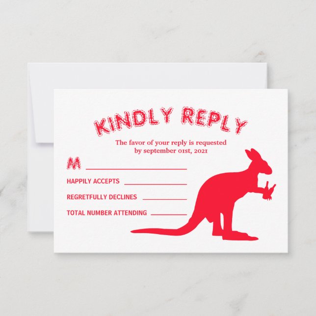 Kangaroo Beer, australisches Weihnachtsgebäck-UAWG RSVP Karte (Vorderseite)