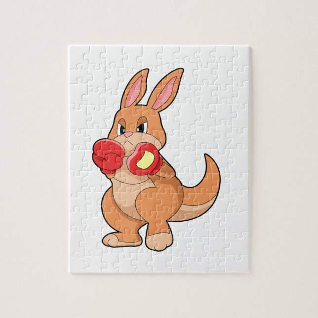 Kangaroo beim Boxen mit Boxhandschuhen (Vertikal)