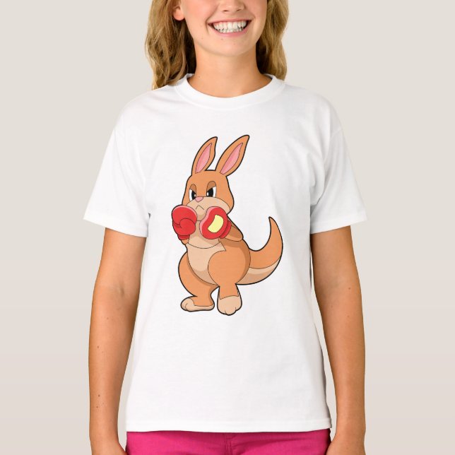 Kangaroo beim Boxen mit Boxhandschuhen T-Shirt (Vorderseite)