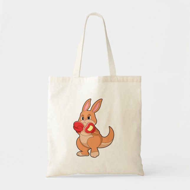 Kangaroo beim Boxen mit Boxhandschuhen Tragetasche (Vorne)