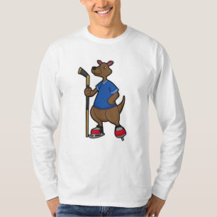 Kangaroo beim Eishockey mit Eishockeyschläger T-Shirt