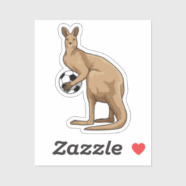 Kangaroo beim Fußballsport Aufkleber