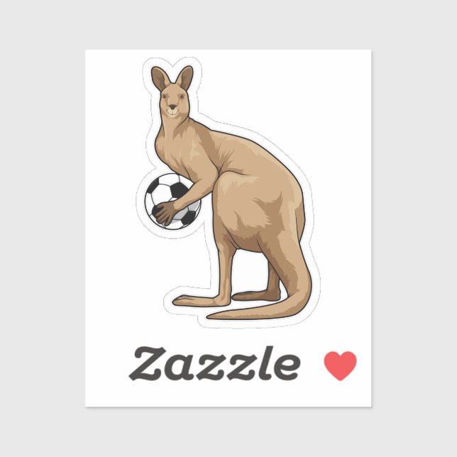 Kangaroo beim Fußballsport Aufkleber (Blatt)