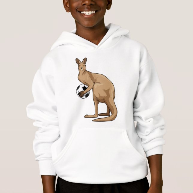 Kangaroo beim Fußballsport Hoodie (Vorderseite)