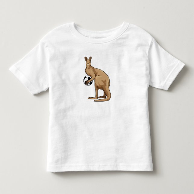 Kangaroo beim Fußballsport Kleinkind T-shirt (Vorderseite)