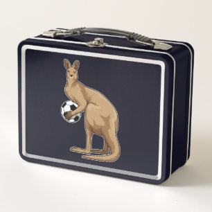 Kangaroo beim Fußballsport Metall Brotdose