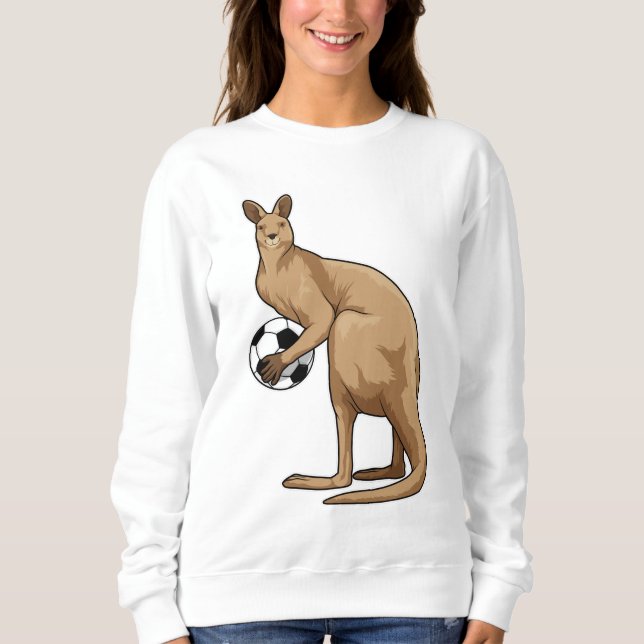 Kangaroo beim Fußballsport Sweatshirt (Vorderseite)