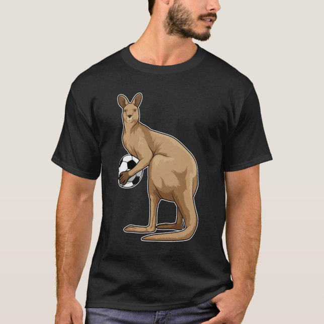 Kangaroo beim Fußballsport T-Shirt (Vorderseite)