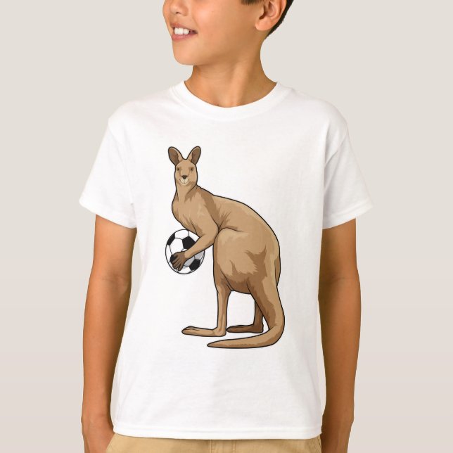 Kangaroo beim Fußballsport T-Shirt (Vorderseite)