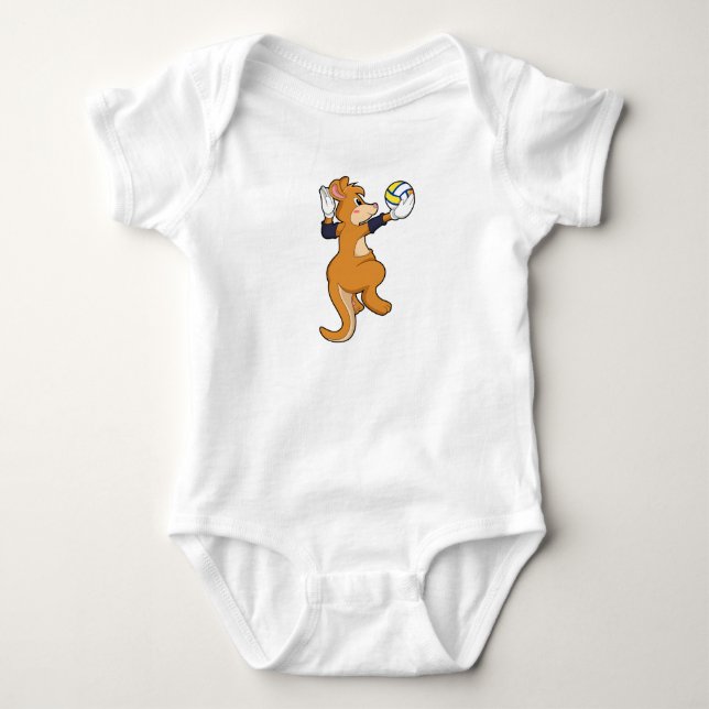 Kangaroo beim Volleyballsport Baby Strampler (Vorderseite)