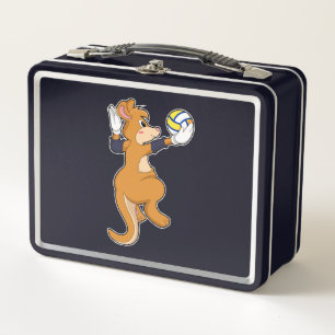 Kangaroo beim Volleyballsport Metall Brotdose