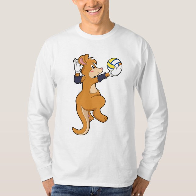 Kangaroo beim Volleyballsport T-Shirt (Vorderseite)