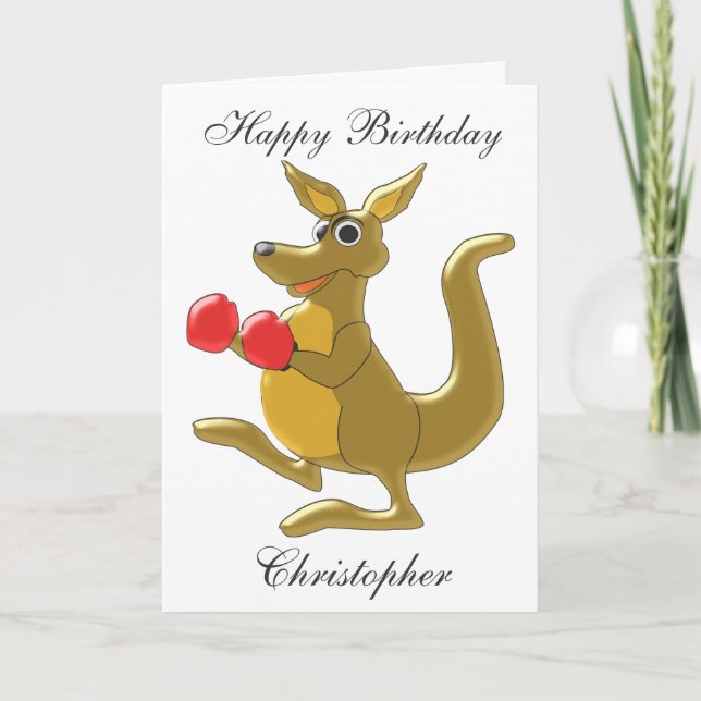 Kangaroo Birthday Karte (Vorderseite)