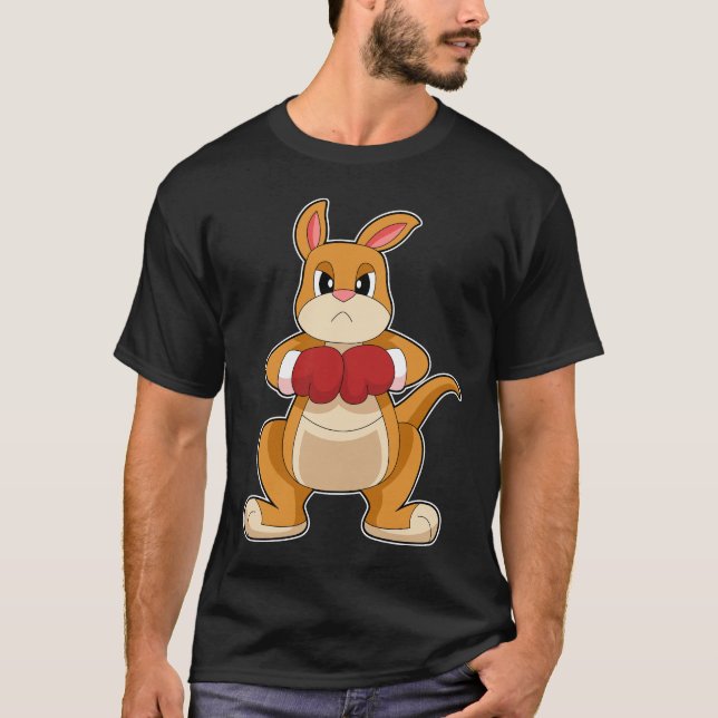 Kangaroo Boxer Boxhandschuhe Boxen T-Shirt (Vorderseite)