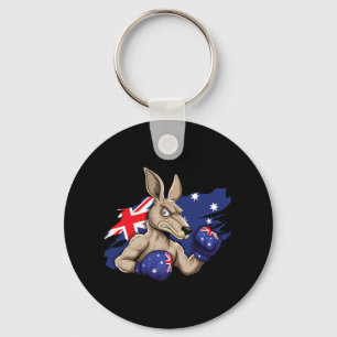 Kangaroo Boxer Boxing Australian Flag Liebe Austra Schlüsselanhänger
