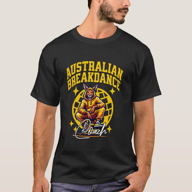 Kangaroo Break Dancer Australian Breakdance coac T-Shirt (Vorderseite)
