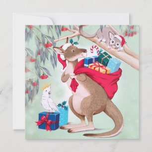 Kangaroo Christmas - Australische Weihnachtskunst Karte