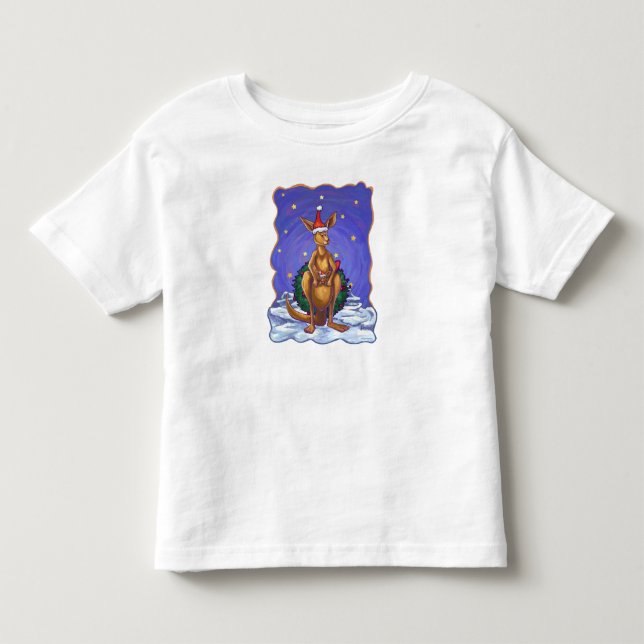 Kangaroo Christmas Starry Night Kleinkind T-shirt (Vorderseite)