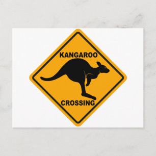 Kangaroo Crossing Sign Postkarte